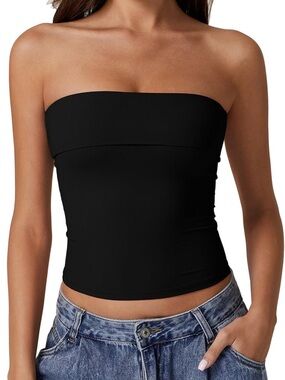 Strapless Black Tube Camisole Top - Women